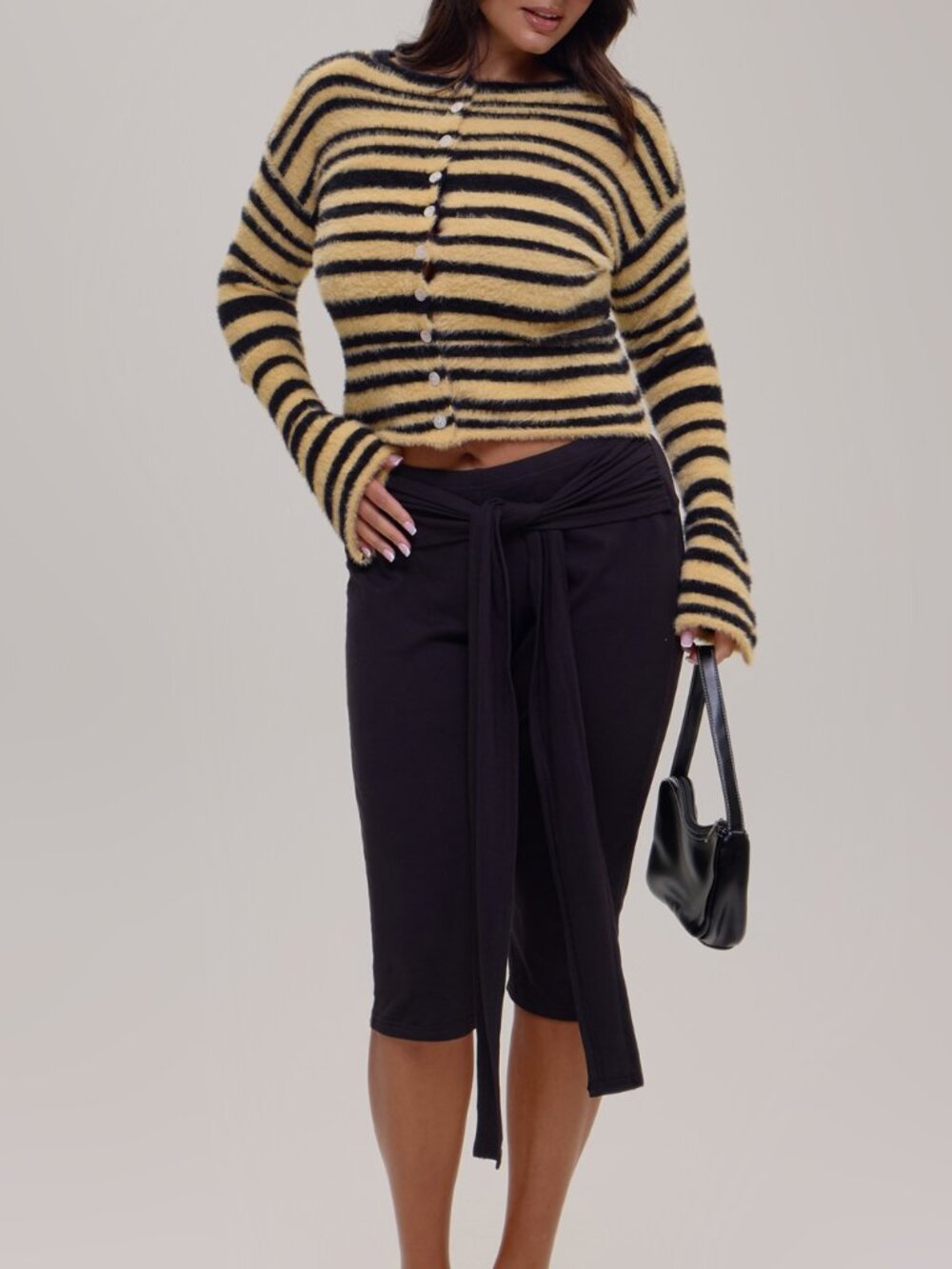 Multicolor Casual Women's Plus Size Contrast Knit Cardigan